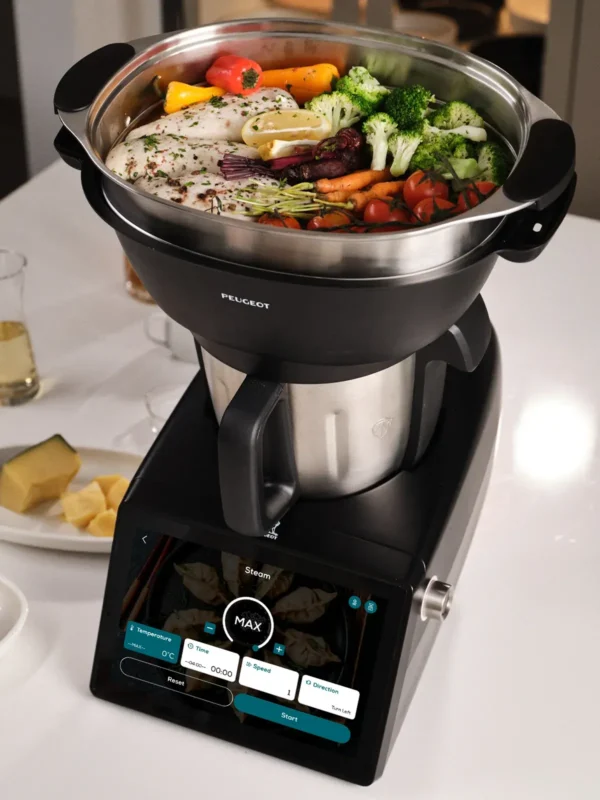 a9bcb60f6108df3447f7ebf24e736786.webp Robot de cocina Peugeot La Rochelle 30 en 1 con pantalla táctil y WiFi