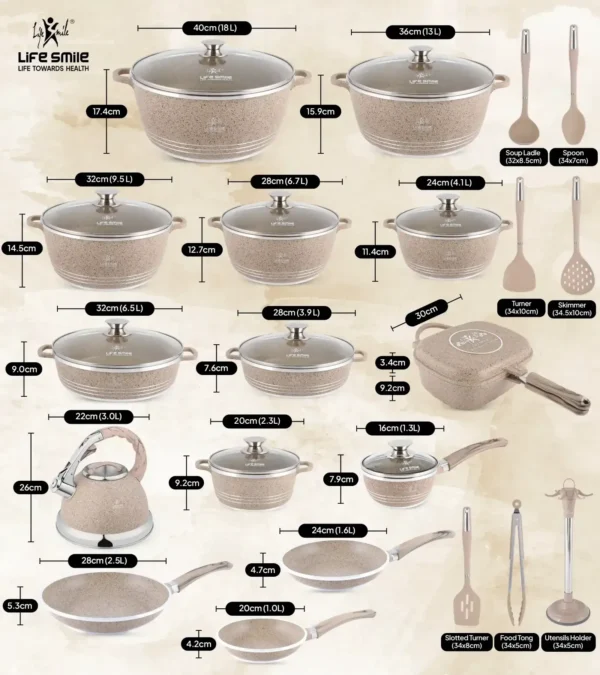 Juego de cocina premium de 31 piezas